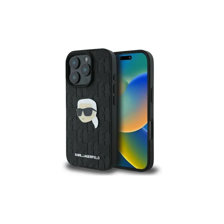 Karl Lagerfeld iPhone 16 Pro Monogram Karl Head Pin black