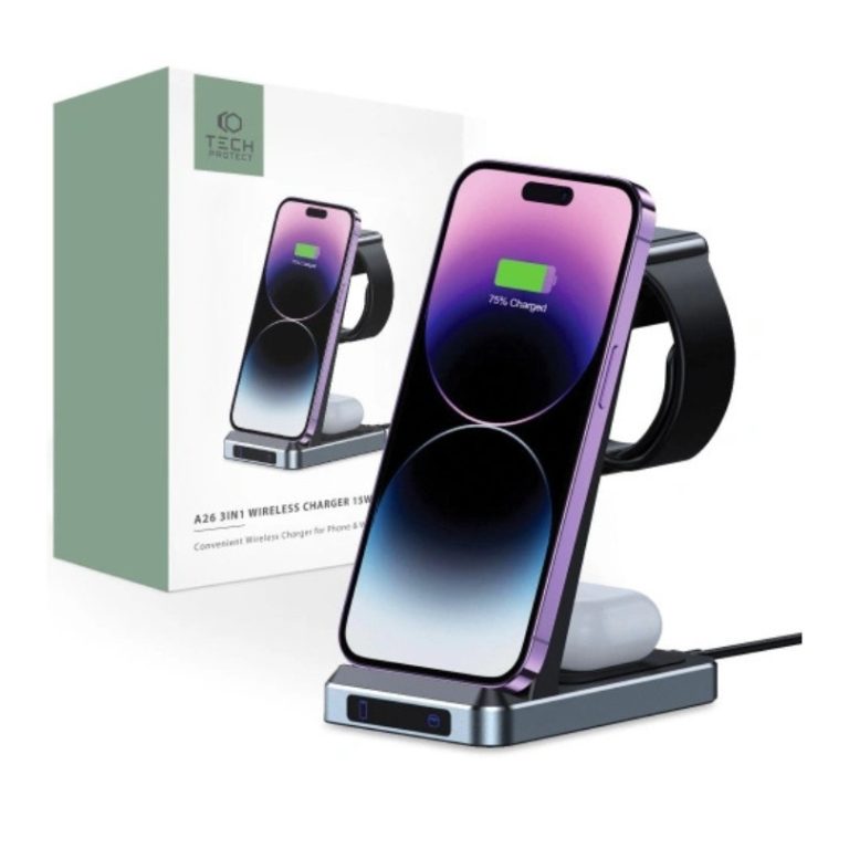 Tech-Protect 3in1 Wireless Charger A26 QI15W Black