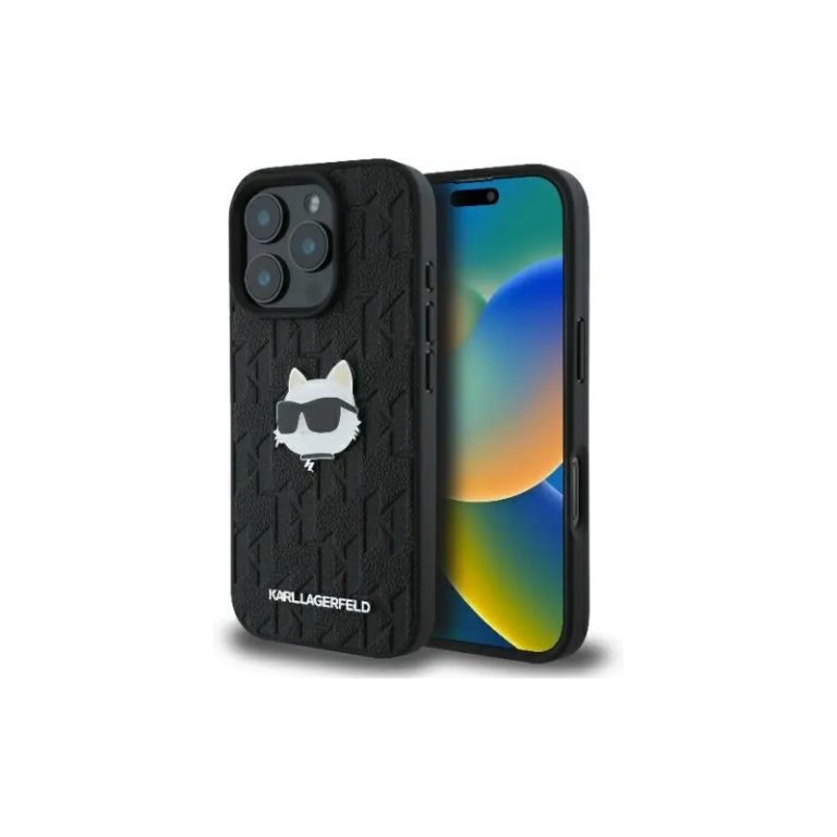 Karl Lagerfeld iPhone 16 Pro Max Monogram Choupette Head Pin